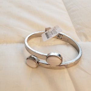 Chicos white and silver bangle bracelet